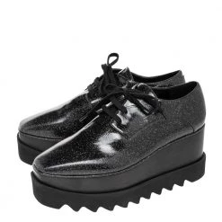 Stella McCartney Black Glitter Elyse Platform Derby Sneakers Size 38 For Women 13 Stella McCartney Black Glitter Elyse Platform Derby Sneakers Size 38 For Women -Stella McCartney Sales luxury women stella mccartney new shoes p479595 008