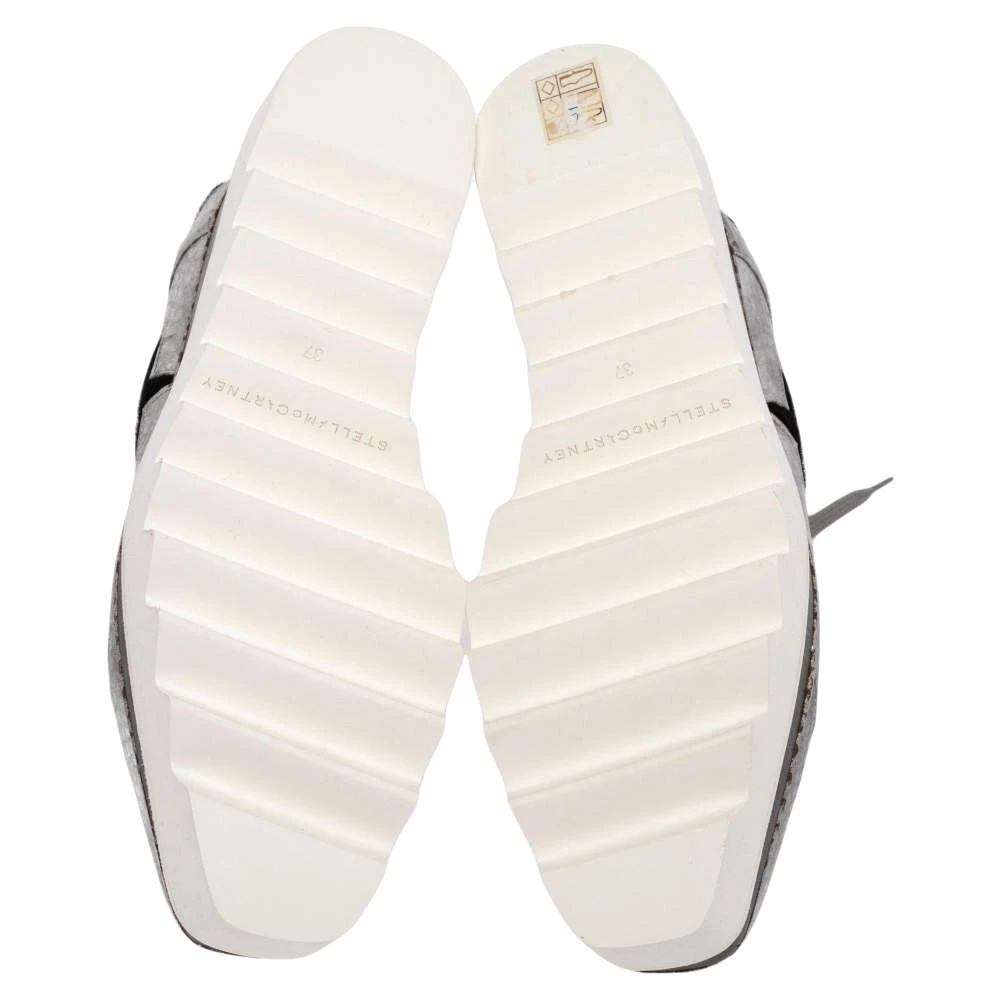 Stella McCartney Metallic Silver Python Effect Faux Leather And Faux Fur Elyse Star Platform Derby Size 37 For Women 8 Stella McCartney Metallic Silver Python Effect Faux Leather And Faux Fur Elyse Star Platform Derby Size 37 For Women - Image 6