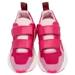 Stella McCartney Pink Faux Leather And Fabric Eclypse Velcro Strap Low Top Sneakers Size 40 For Women -Stella McCartney Sales luxury women stella mccartney new shoes p482428 005