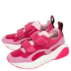 Stella McCartney Pink Faux Leather And Fabric Eclypse Velcro Strap Low Top Sneakers Size 40 For Women -Stella McCartney Sales luxury women stella mccartney new shoes p482428 007
