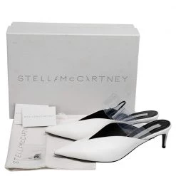 Stella McCartney White Faux Leather And PVC Pointed Toe Mule Sandals Size 39 For Women 17 Stella McCartney White Faux Leather And PVC Pointed Toe Mule Sandals Size 39 For Women -Stella McCartney Sales luxury women stella mccartney new shoes p486284 004