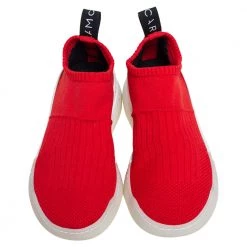Stella McCartney Red Knit Fabric Slip On Sneakers Size 36 For Women -Stella McCartney Sales luxury women stella mccartney new shoes p489346 002