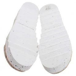 Stella McCartney Cream Faux Leather Gaia Ankle Wrap Espadrille Sandals Size 36 For Women -Stella McCartney Sales luxury women stella mccartney new shoes p504856 003