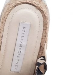 Stella McCartney Cream Faux Leather Gaia Ankle Wrap Espadrille Sandals Size 36 For Women -Stella McCartney Sales luxury women stella mccartney new shoes p504856 010
