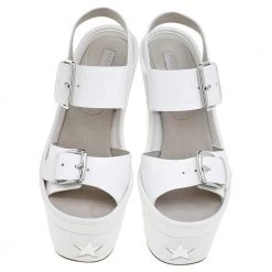 Stella McCartney White/Silver Faux Leather Star Platform Sandals Size 39 For Women 12 Stella McCartney White/Silver Faux Leather Star Platform Sandals Size 39 For Women -Stella McCartney Sales luxury women stella mccartney new shoes p526202 003