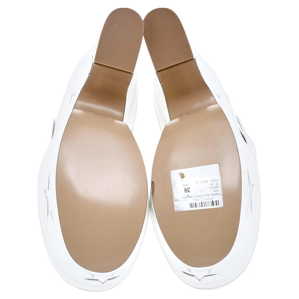 Stella McCartney White/Silver Faux Leather Star Platform Sandals Size 39 For Women 8 Stella McCartney White/Silver Faux Leather Star Platform Sandals Size 39 For Women - Image 6