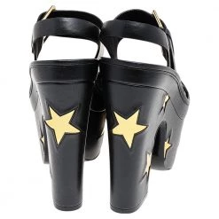 Stella McCartney Black/Gold Faux Leather Star Platform Sandals Size 37.5 For Women 14 Stella McCartney Black/Gold Faux Leather Star Platform Sandals Size 37.5 For Women -Stella McCartney Sales luxury women stella mccartney new shoes p526206 003