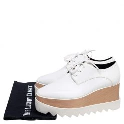 Stella McCartney White Faux Leather Elyse Platform Sneakers Size 36 For Women -Stella McCartney Sales luxury women stella mccartney new shoes p535835 008