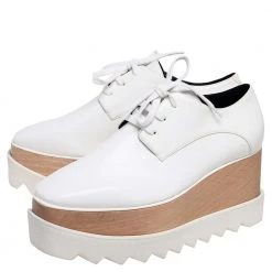 Stella McCartney White Faux Leather Elyse Platform Sneakers Size 36 For Women -Stella McCartney Sales luxury women stella mccartney new shoes p535835 009
