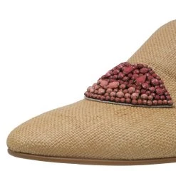 Stella McCartney Beige Woven Fabric Embellishment Tatami Flats Size 37.5 For Women -Stella McCartney Sales luxury women stella mccartney new shoes p55496 009