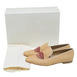 Stella McCartney Beige Woven Fabric Embellishment Tatami Flats Size 37.5 For Women -Stella McCartney Sales luxury women stella mccartney new shoes p55496 012