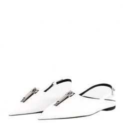 Stella McCartney White Leather Slingback With Zip Flats Size IT 38 For Women -Stella McCartney Sales luxury women stella mccartney new shoes p581498 003