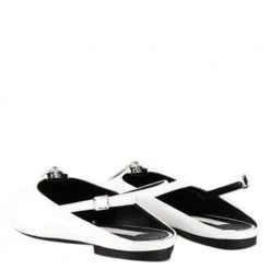 Stella McCartney White Leather Slingback With Zip Flats Size IT 38 For Women -Stella McCartney Sales luxury women stella mccartney new shoes p581498 004
