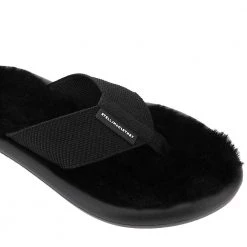 Stella McCartney Black Faux Fur Air Thong Flats Size IT 39 For Women -Stella McCartney Sales luxury women stella mccartney new shoes p581515 002
