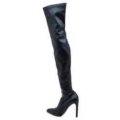 Stella McCartney Black Faux Leather Abbey Over The Knee Boots Size 40 For Women -Stella McCartney Sales luxury women stella mccartney new shoes p59180 003
