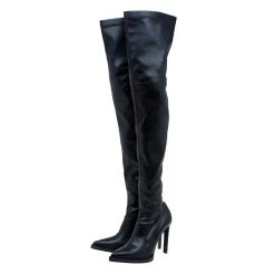 Stella McCartney Black Faux Leather Abbey Over The Knee Boots Size 40 For Women -Stella McCartney Sales luxury women stella mccartney new shoes p59180 004