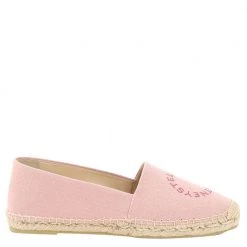Stella McCartney Pink Canvas Rubber Selene Espadrilles Stella Logo Flats Size IT 37 For Women