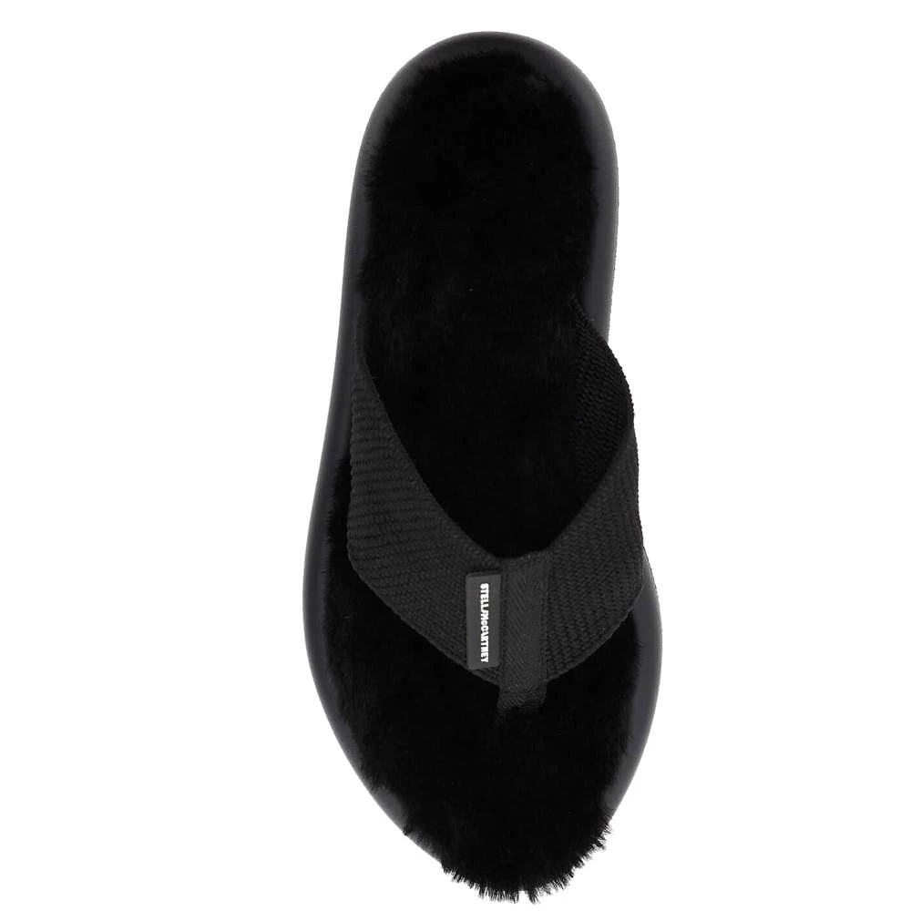 Stella McCartney Black Air Thong Mules With Faux Fur Flats Size IT 36 For Women 4 Stella McCartney Black Air Thong Mules With Faux Fur Flats Size IT 36 For Women - Image 2