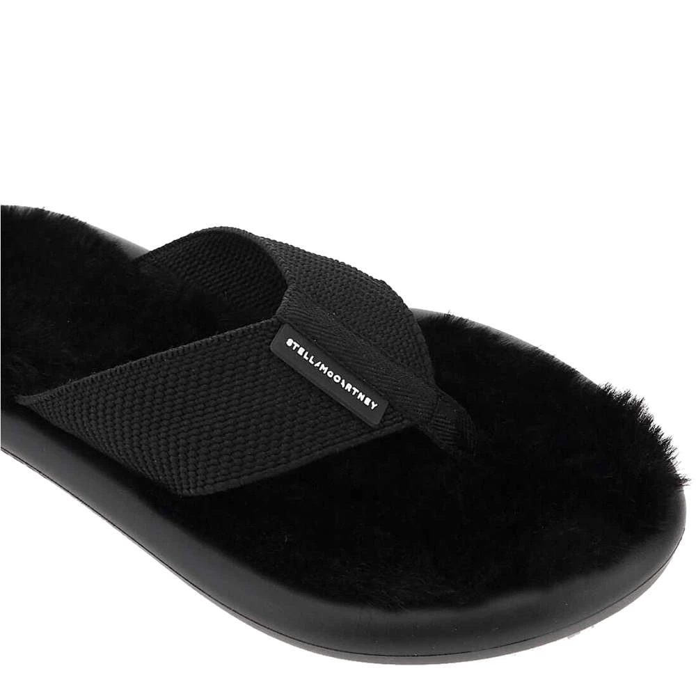 Stella McCartney Black Air Thong Mules With Faux Fur Flats Size IT 36 For Women 5 Stella McCartney Black Air Thong Mules With Faux Fur Flats Size IT 36 For Women - Image 3