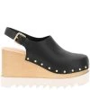 Stella McCartney Black Faux Leather Elyse Sabot With Back Strap Pumps Size IT 38 For Women -Stella McCartney Sales luxury women stella mccartney new shoes p599265 002