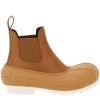 Stella McCartney Brown/White Leather Rubber Duck City Chelsea Boots Size IT 38 For Women