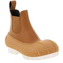 Stella McCartney Brown/White Leather Rubber Duck City Chelsea Boots Size IT 38 For Women -Stella McCartney Sales luxury women stella mccartney new shoes p599290 005