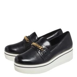 Stella McCartney Black Faux Leather Chain Link Slip On Sneakers Size 41 For Women 14 Stella McCartney Black Faux Leather Chain Link Slip On Sneakers Size 41 For Women -Stella McCartney Sales luxury women stella mccartney new shoes p601716 002