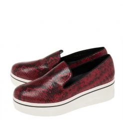 Stella McCartney Red/Black Faux Snakeskin Platform Sneakers Size 41 For Women -Stella McCartney Sales luxury women stella mccartney new shoes p616408 002