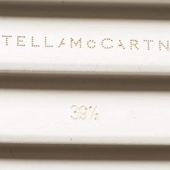 Stella McCartney White Faux Leather Ankle Strap Wedge Sandals Size 39.5 For Women -Stella McCartney Sales luxury women stella mccartney new shoes p630089 005