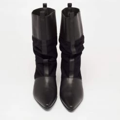 Stella McCartney Black Faux Leather And Canvas Ankle Boots Size 36 For Women -Stella McCartney Sales luxury women stella mccartney new shoes p634172 007