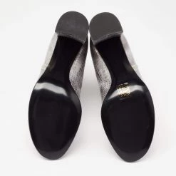 Stella McCartney Metallic Silver Python Embossed Faux Leather Ankle Boots Size 40 For Women -Stella McCartney Sales luxury women stella mccartney new shoes p634339 007