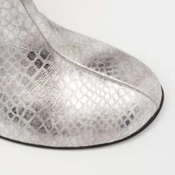 Stella McCartney Metallic Silver Python Embossed Faux Leather Ankle Boots Size 40 For Women -Stella McCartney Sales luxury women stella mccartney new shoes p634339 008