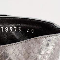 Stella McCartney Metallic Silver Python Embossed Faux Leather Ankle Boots Size 40 For Women -Stella McCartney Sales luxury women stella mccartney new shoes p634339 009