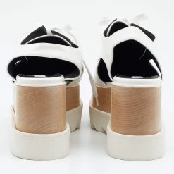 Stella McCartney White Faux Leather Elyse Cutout Platform Derby Size 38 For Women -Stella McCartney Sales luxury women stella mccartney new shoes p647957 009