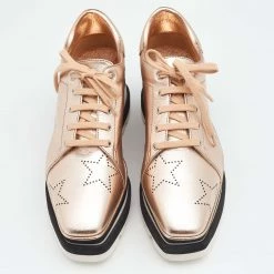 Stella McCartney Rose Gold Leather Elyse Star Platform Sneakers Size 36.5 For Women -Stella McCartney Sales luxury women stella mccartney new shoes p649674 004
