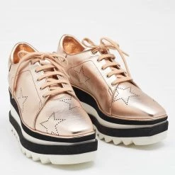 Stella McCartney Rose Gold Leather Elyse Star Platform Sneakers Size 36.5 For Women -Stella McCartney Sales luxury women stella mccartney new shoes p649674 005