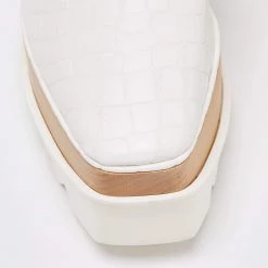 Stella McCartney White Croc Embossed Faux Leather Elyse Platform Sneakers Size 40 For Women -Stella McCartney Sales luxury women stella mccartney new shoes p652011 004