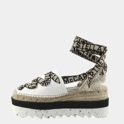 Stella Mccartney White Gaia Platform Espadrilles Size EU 39 For Women