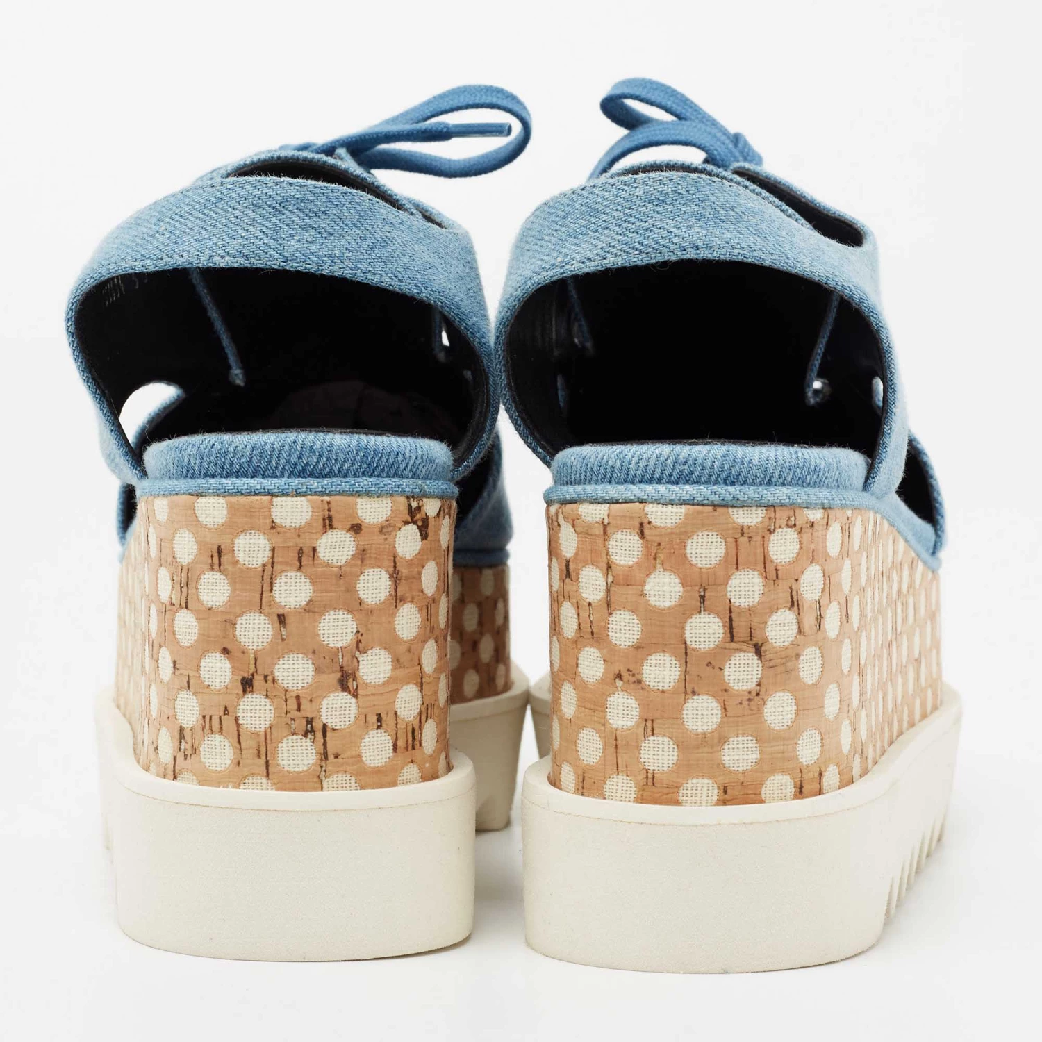 Stella McCartney Blue Denim Elyse Platform Slingback Derby Sneakers Size 36 For Women 7 Stella McCartney Blue Denim Elyse Platform Slingback Derby Sneakers Size 36 For Women - Image 5