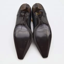 Stella McCartney Black Faux Leather Mid Heel Chain Ankle Strap Pumps Size 36.5 For Women -Stella McCartney Sales luxury women stella mccartney new shoes p685928 007