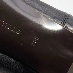 Stella McCartney Black Faux Leather Mid Heel Chain Ankle Strap Pumps Size 36.5 For Women -Stella McCartney Sales luxury women stella mccartney new shoes p685928 008