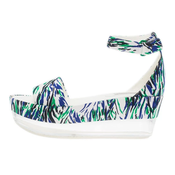 Stella McCartney Printed Valerie Plexi Wedge Sandals Size 41 For Women 4 Stella McCartney Printed Valerie Plexi Wedge Sandals Size 41 For Women - Image 2
