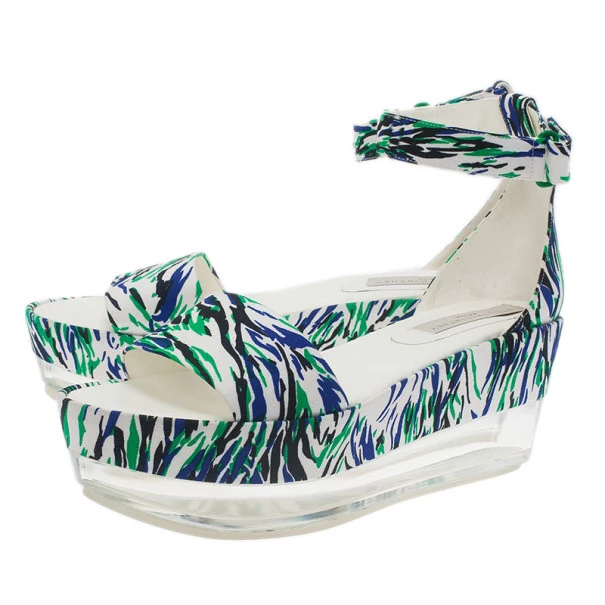 Stella McCartney Printed Valerie Plexi Wedge Sandals Size 41 For Women 6 Stella McCartney Printed Valerie Plexi Wedge Sandals Size 41 For Women - Image 4