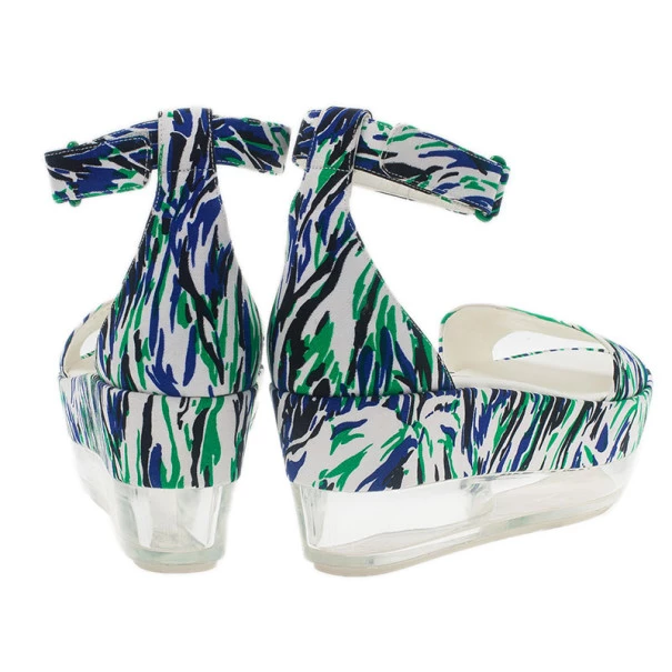 Stella McCartney Printed Valerie Plexi Wedge Sandals Size 41 For Women 8 Stella McCartney Printed Valerie Plexi Wedge Sandals Size 41 For Women - Image 6