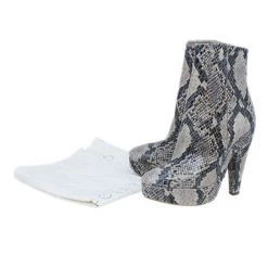 Stella McCartney Snake Effect Faux Leather Ankle Boots Size 37 For Women -Stella McCartney Sales luxury women stella mccartney new shoes p8164 012