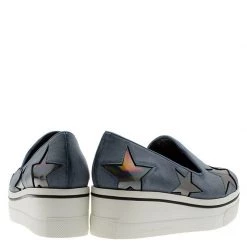 Stella McCartney Grey Leather Binx Star Slip-On Platform Sneakers Size 36 For Women -Stella McCartney Sales luxury women stella mccartney new shoes p88986 005