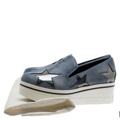 Stella McCartney Grey Leather Binx Star Slip-On Platform Sneakers Size 36 For Women -Stella McCartney Sales luxury women stella mccartney new shoes p88986 008