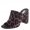 Stella McCartney Rose Pink Leopard Printed Velvet Sabot Mules Size 39.5 For Women -Stella McCartney Sales luxury women stella mccartney new shoes p94466 001