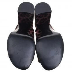 Stella McCartney Rose Pink Leopard Printed Velvet Sabot Mules Size 39.5 For Women -Stella McCartney Sales luxury women stella mccartney new shoes p94466 006