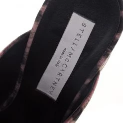 Stella McCartney Rose Pink Leopard Printed Velvet Sabot Mules Size 39.5 For Women -Stella McCartney Sales luxury women stella mccartney new shoes p94466 007